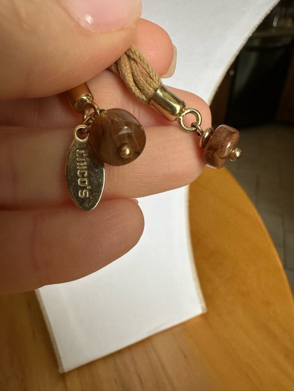 Chico's Multi-Stone Pendant Necklace in Beige, Cream and Brown - Picture 7 of 10